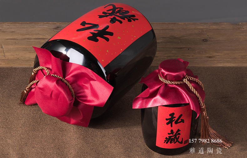 1-10斤黑色直筒私藏陶瓷酒坛