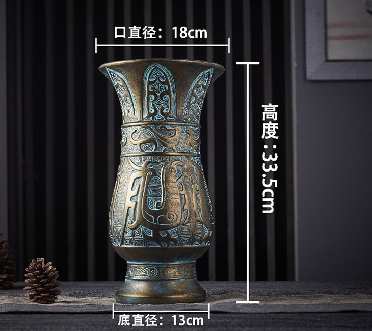 4斤凤樽青铜色复古陶瓷酒坛