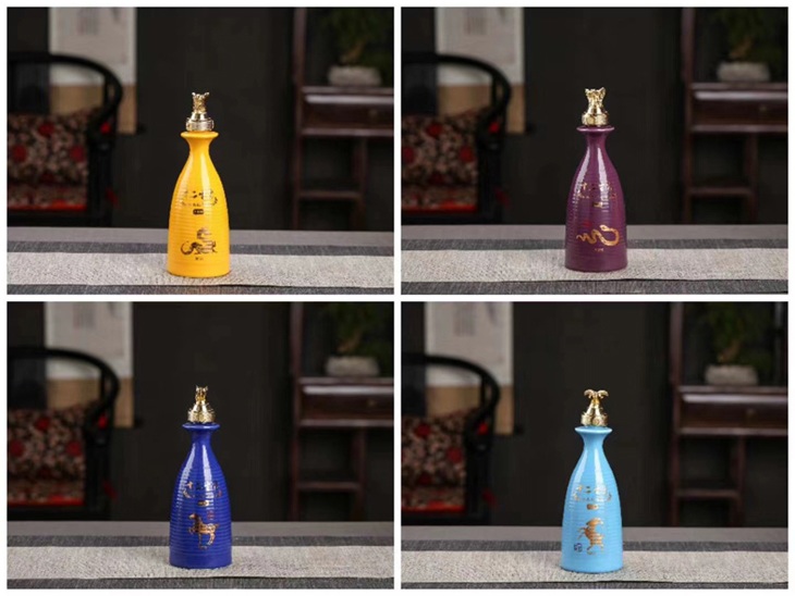 景德镇12生肖系列高档陶瓷酒瓶