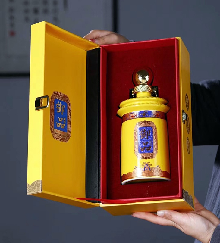 2瓶装黄色御品高档陶瓷酒坛礼盒(图7)