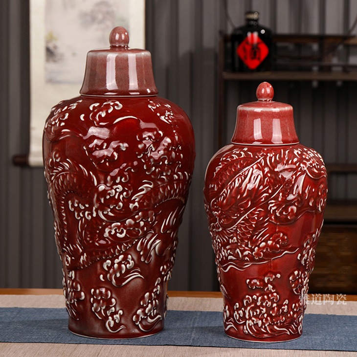 5斤10斤郎红复古梅瓶陶瓷酒坛(图1)