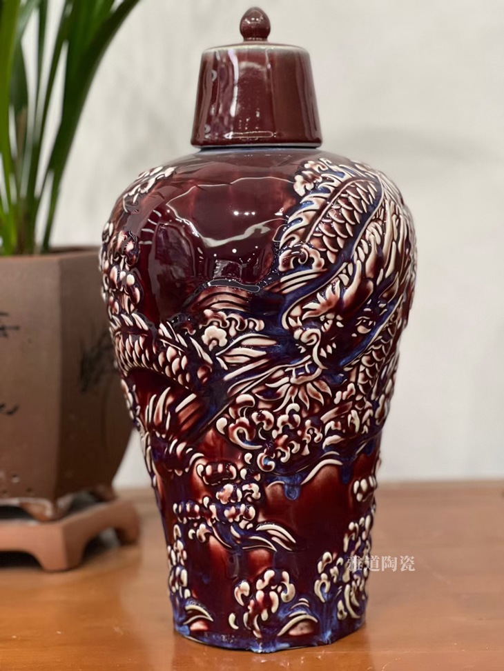 5斤10斤郎红复古梅瓶陶瓷酒坛(图2)