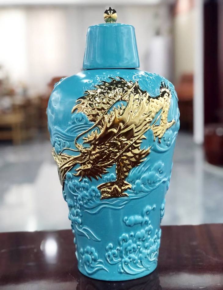 5斤10斤兰蛟金龙陶瓷酒坛礼盒(图5)