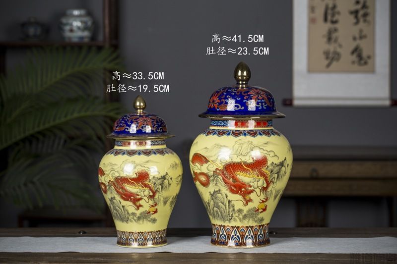 5斤10斤装将军罐工艺陶瓷酒坛（龙腾盛世）(图2)