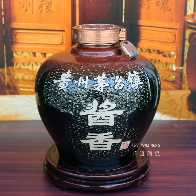 贵州茅台镇10斤20斤颜色釉陶瓷酒坛