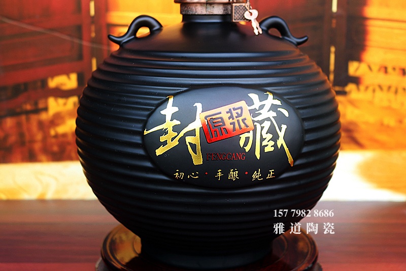 1斤3斤5斤10斤黑色复古封藏陶瓷酒坛